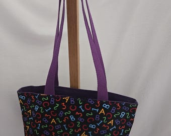 ABC/123 fabric purse