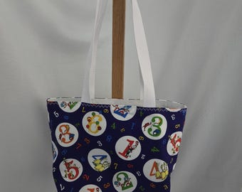 Doctor Seuss numbers fabric purse