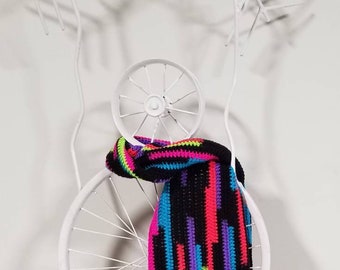 Scarf black multi colored