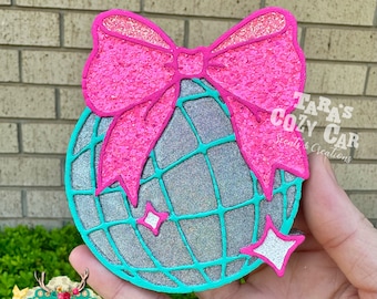 Disco Ball with Bow #2 Car Freshie, Car Scent, Air Freshener