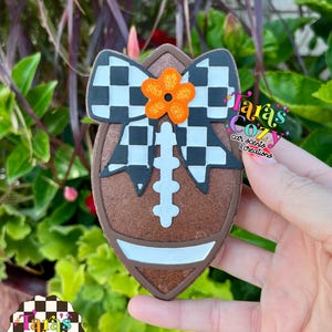 Football with Checkered Bow Car Freshie, Car Scent, Air Freshener