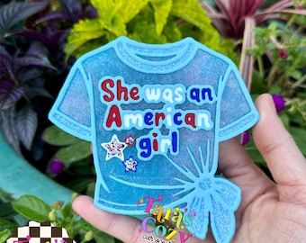 July 4th Patriotic American Girl T-Shirt Car Freshie/Air Freshener