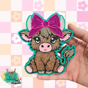 Highland Cow with Bow #2 Car Freshie, Car Scent, Air Freshener