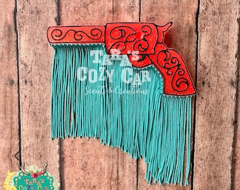 Western Scrolled Revolver Car Freshie, Car Scent, Air Freshener