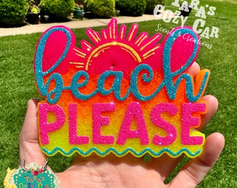 Beach Please Car Freshie, Car Scent, Air Freshener