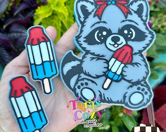July 4th Patriotic Raccoon Car Freshie &/or vent set, Air Freshener