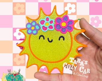 Sun with floral band Car Freshie, Car Scent, Air Freshener