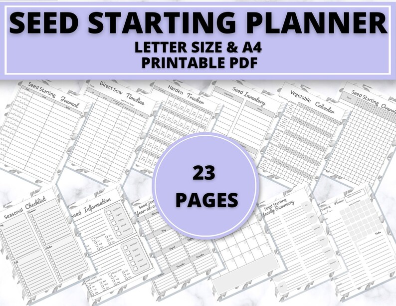 Printable Seed Planner Indoor Seed Starting Journal Seed Starting Printable for Gardening Seed ...