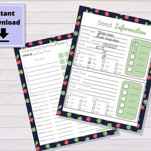 Seed Starting Printable for Gardening Seed Journal Printable - Etsy
