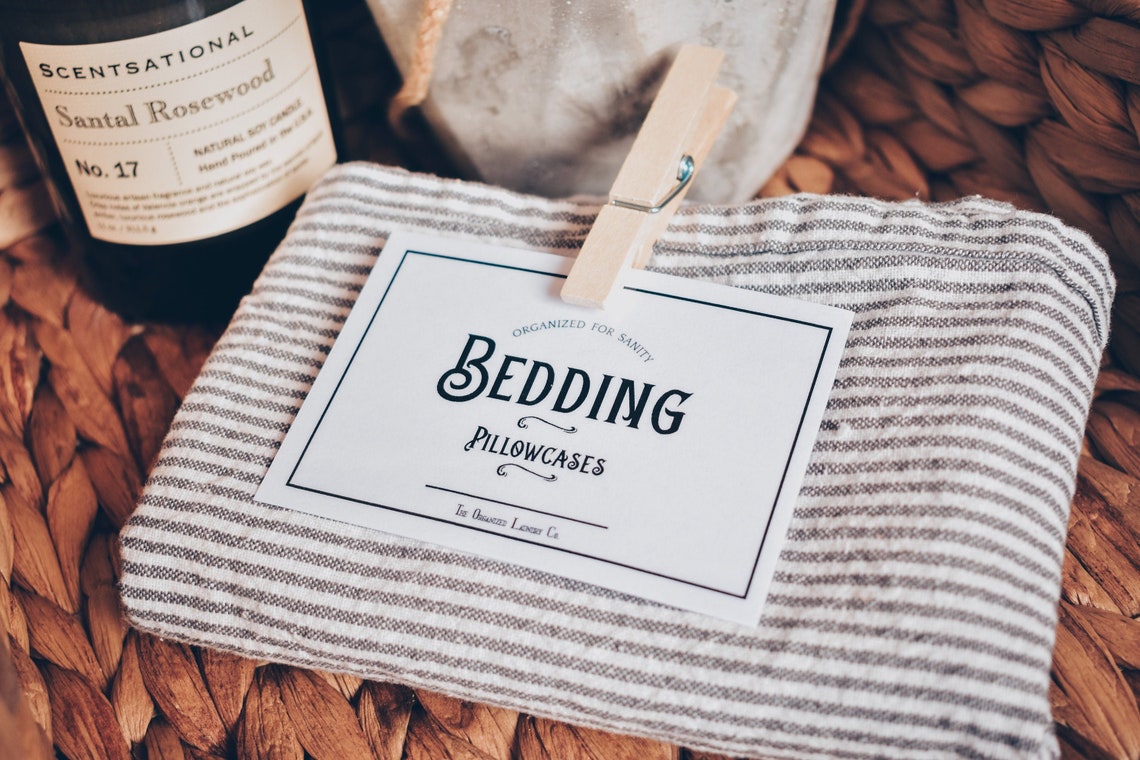 BEDDING2 Pillowcase Labels Home Organization Storage Dyi Etsy