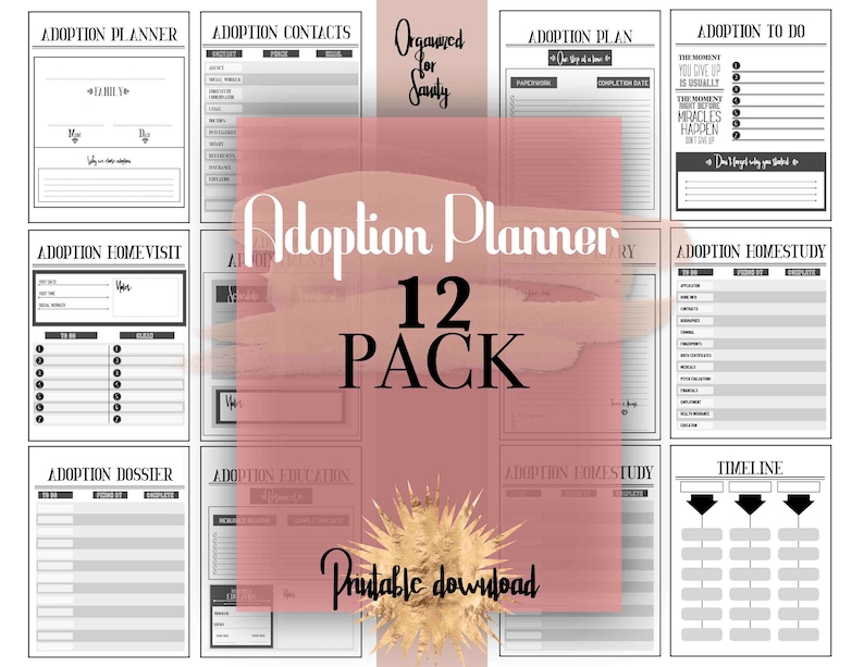 ADOPTION PLANNER ~ Printable Paper Adoption to Do List, Organizer, Mom ...