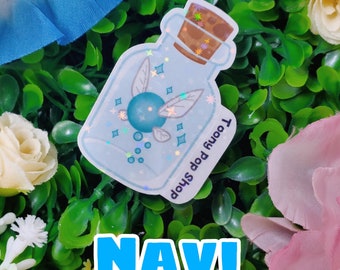 Opaque Zolda Fairy Bottle Holographic Star Vinyl Sticker | Small 2 inch Sparkle Fairy Stickers