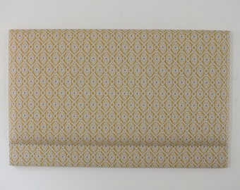 Upholstered Headboard In Mustard Yellow Ikat Fabric  | Single | Double | King Size | Super King