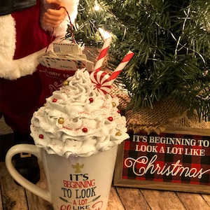 Christmas mug topper / Christmas decoration / decor / whipped topping