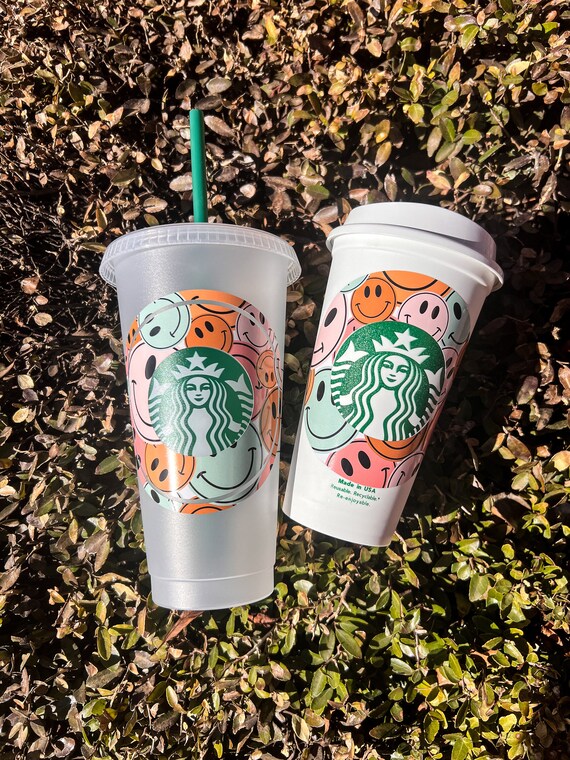 Smiley Face Venti Reusable Starbucks Cold Cup Hot Cup Coffee Cup Starbucks Tumbler Birthday Present Birthday Gift Etsy