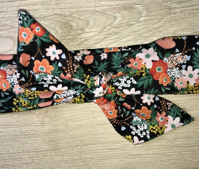 Womens Headband Colorful Flower Womens Tie Headband Knot Etsy