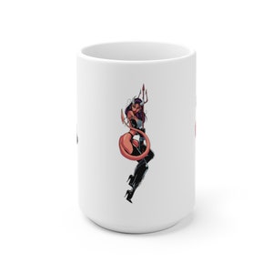 FETISH DEVIL GIRL White Ceramic Mug image 2