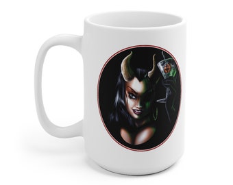 MARTINI DEVIL GIRL - No Text White Ceramic Mug