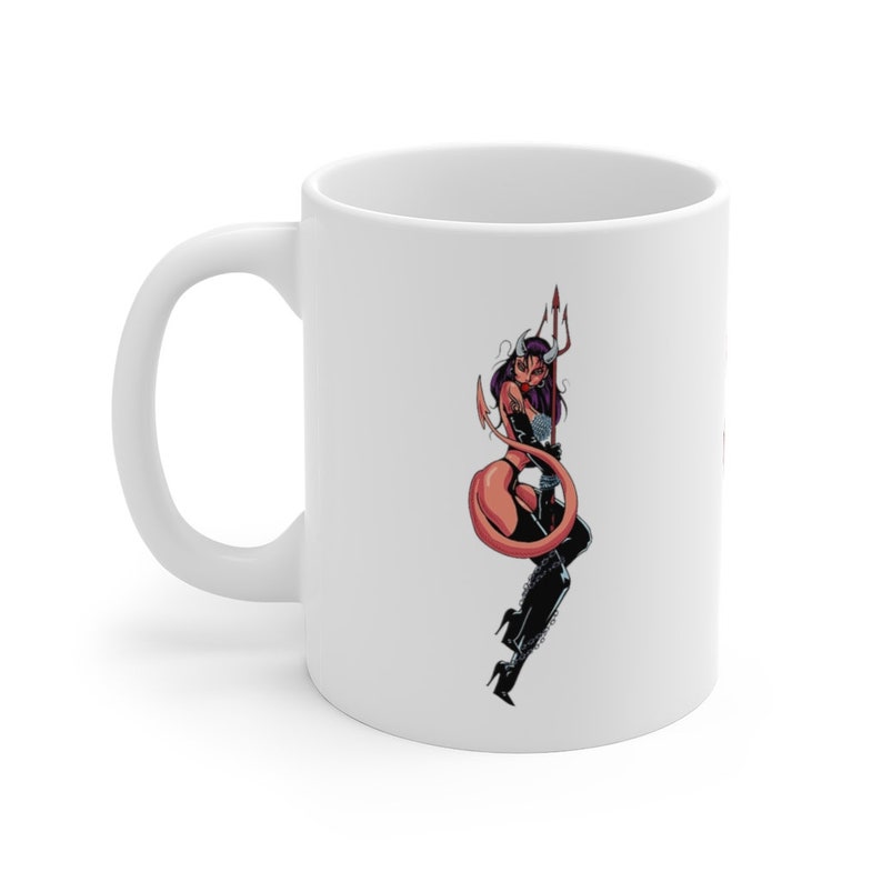 FETISH DEVIL GIRL White Ceramic Mug image 6