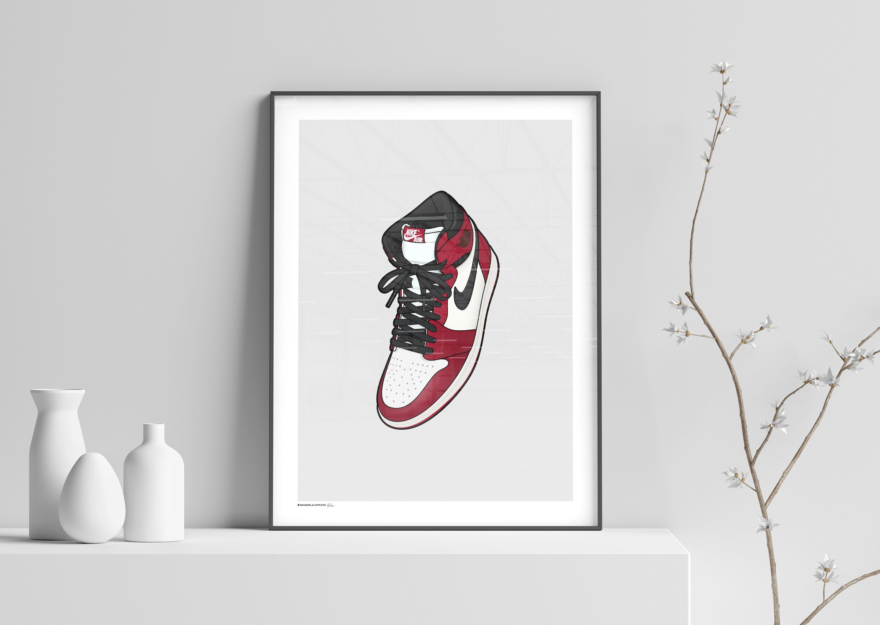 Michael Jordan Nike Air Jordan 1 1985 Advertisement Mini Poster Limited  Signature Edition Custom Frame