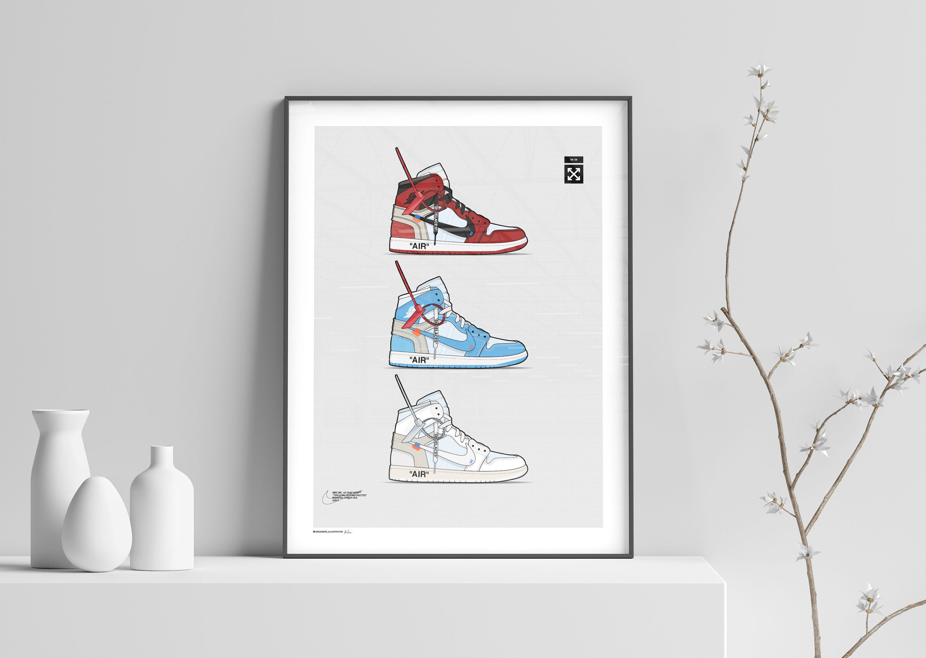 Acumulativo Durante ~ Comprimir Póster off-white X Nike Air Jordan 1 Collection - Etsy España