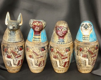 エジプトのカノプス壺セット：ポリストーン古代美術彫刻 - Etsy 日本