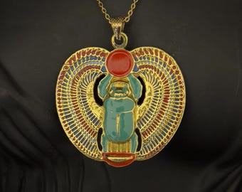 アンティーク LC ティファニー スカラベ ネックレス - エジプシャン