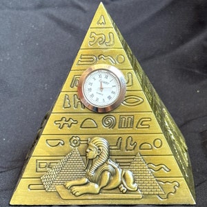 Pyramid Desk Clock Unique Symbol of Ancient Egypt Antique Egyptian Pyramid Souvenir Egyptian Symbol Souvenir office desk decor Made in Egypt