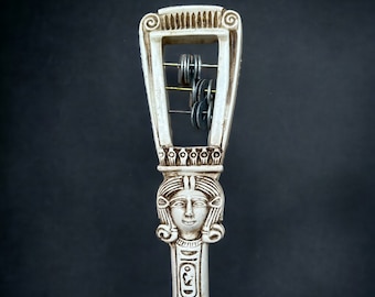 White Sistrum of Goddess Hathor, Magical Ancient Egyptian Musical for Rituals and Spirituality Made in Egypt
