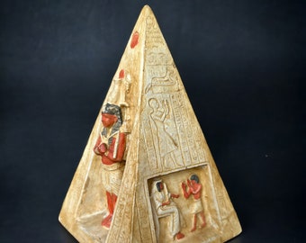 Ancient Egyptian Pyramid Statue, Handcrafted Decorative Egypt Pharaoh Pyramid Home Decor Sculpture, Egypt Travel Gifts