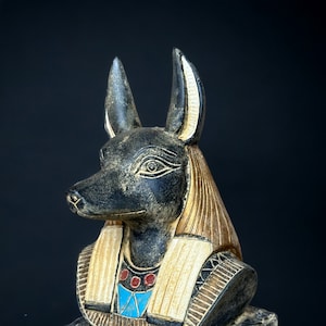 Ancient Egyptian Doctor Anubis Head BC God Of The Underworld Best gift Rare BC with beautiful colors Made in Egypt