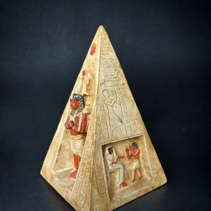 Ancient Egyptian Pyramid Statue, Handcrafted Decorative Egypt Pharaoh Pyramid Home Decor Sculpture, Egypt Travel Gifts