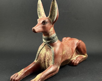 Egyptian Anubis Jackal God of Afterlife God of Mummification handcrafted Anubis statue Unique Egyptian god Anubis sculpture Made In Egypt