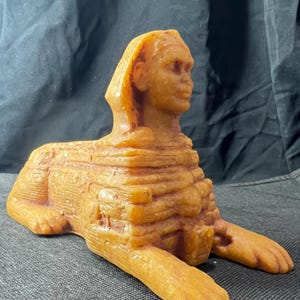 Egyptian Sphinx Statue – Handmade Ancient Style Pharaoh Figurine – Home Decor Sculpture Handcrafted Ancient Guardian Statue Made in Egypt