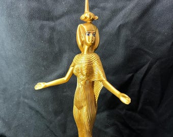黄金のセルケト像 エジプトの守護と癒しの女神 - 手作りの古代の