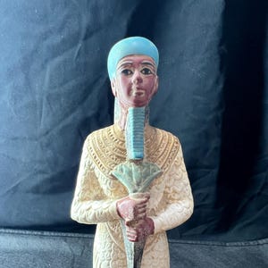 Handmade Egyptian Ptah Statue Ancient God of Craftsmen and Creation, Authentic Antique-Style Figurine for Home Decor, Altar Made In Egypt