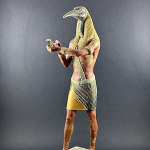 Egyptian god Thoth Statue Deity of Wisdom and Writing in Ancient Egypt HomeDecor decorative sculpture historical replica Made in Egypt