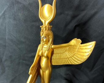 ヴィンテージ マアト像 - 正義の羽根を持つ古代エジプトの女神マアト