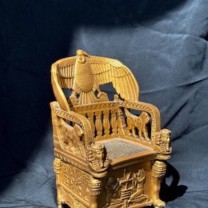 King Tutankhamun Throne Museum piece chair Original Resin ankh key of life Replica of the Egyptian Pharaoh King Tutankhamun Made in Egypt