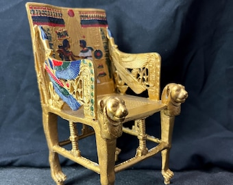 手作りのツタンカーメン王の玉座椅子：ライオンのエジプト装飾 - Etsy 日本