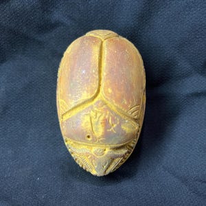 Ancient Egyptian Brown Scarab Amulet Statue – Handmade Symbol of Transformation, Protection, and Eternal Life Made in Egypt