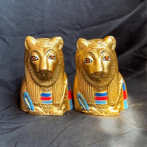 Egyptian Goddess Sekhmet Unique set Statues of Egyptian Goddess Sekhmet figurine Egyptian Museum Replica Egyptian Art Handmade Made in Egypt