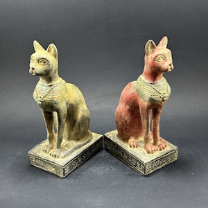 Set of Egyptian Bastet Statue goddess Bastet cat statue Egyptian goddess Bastet goddess Handmade made in egypt