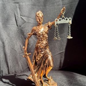 Themis Goddess Of Justice Greek Mythology Handmade and unique Art Statue Lady home decor golden vintage gift Themis sculpture Made in Egypt