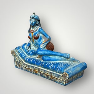 Amazing and best Queen Cleopatra Statue sitting on her throne from Lime Stone Made in Egypt