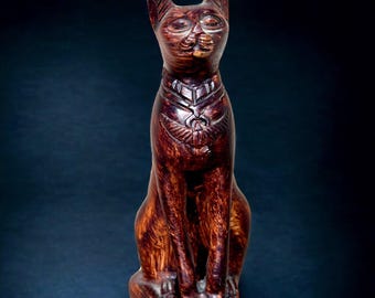 バステトぬいぐるみ：古代エジプトの猫の女神、ミンキー生地、刺繍の