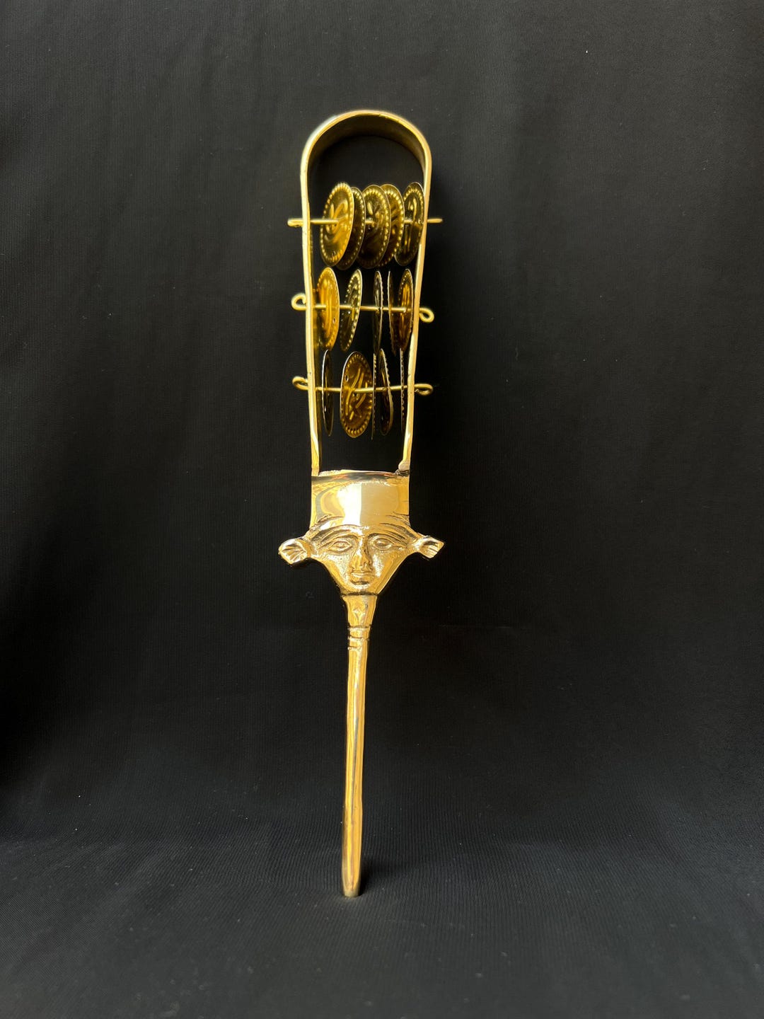 Normal Temple Instruments Hathor Brass Sistrum Ancient Egyptian Temple Instrument Made in Egypt ...