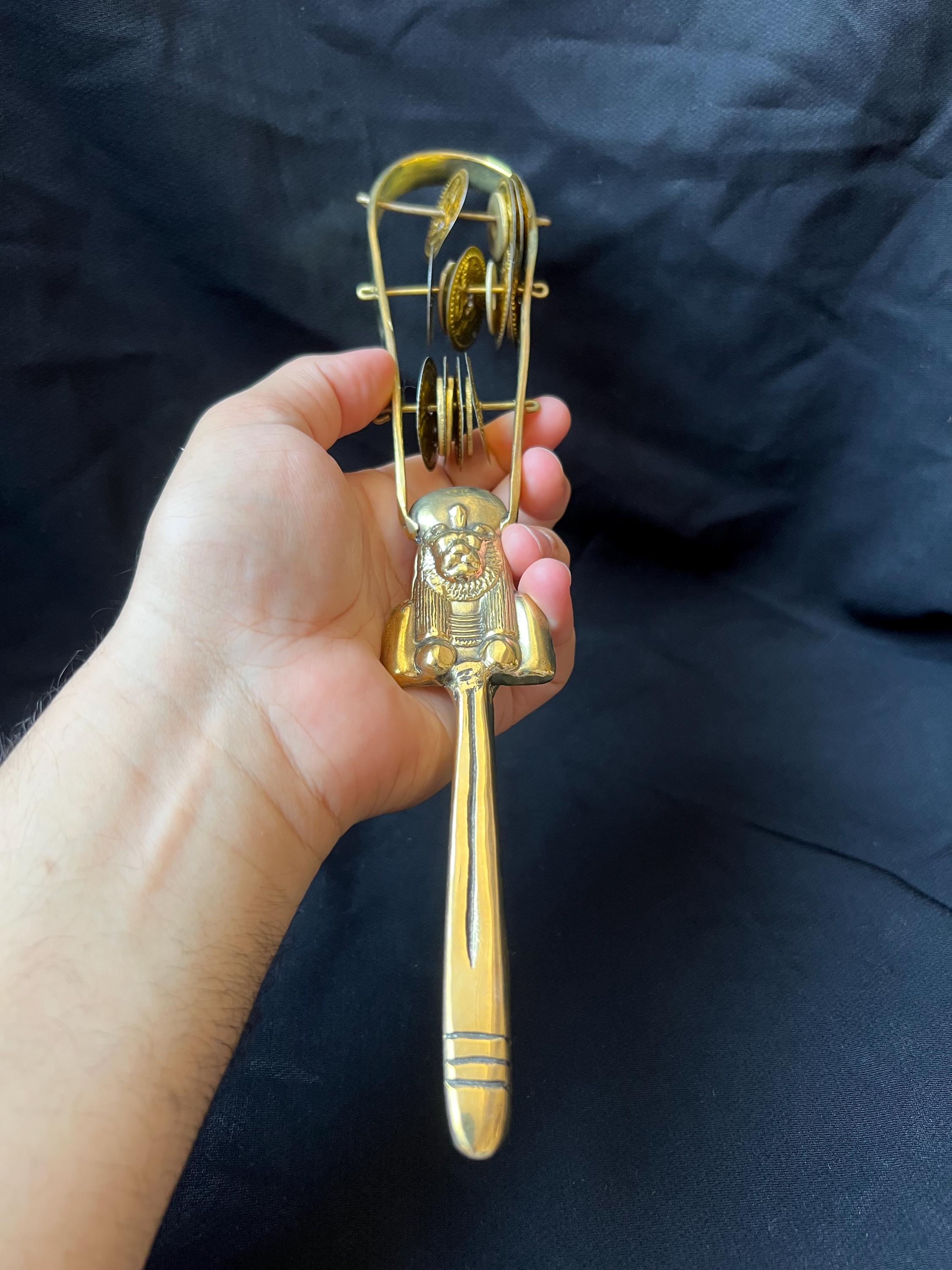 Ancient Egyptian Sekhmet Brass Sistrum Lioness Goddess Ritual Rattle ...