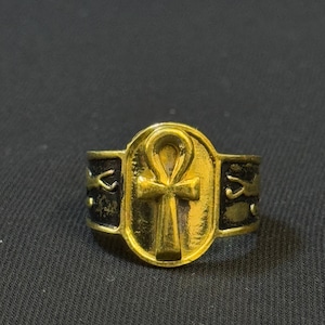 Bijoux égyptiens réglables faits main en laiton, bague amulette égyptienne, bague talisman, bague minimaliste divine fabriquée en Egypte