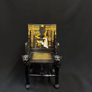Rare Tutankhamun lions Throne - Museum Chair Original Resin Replica of the Egyptian Pharaoh King Tut ancient Egyptian religion Made in Egypt